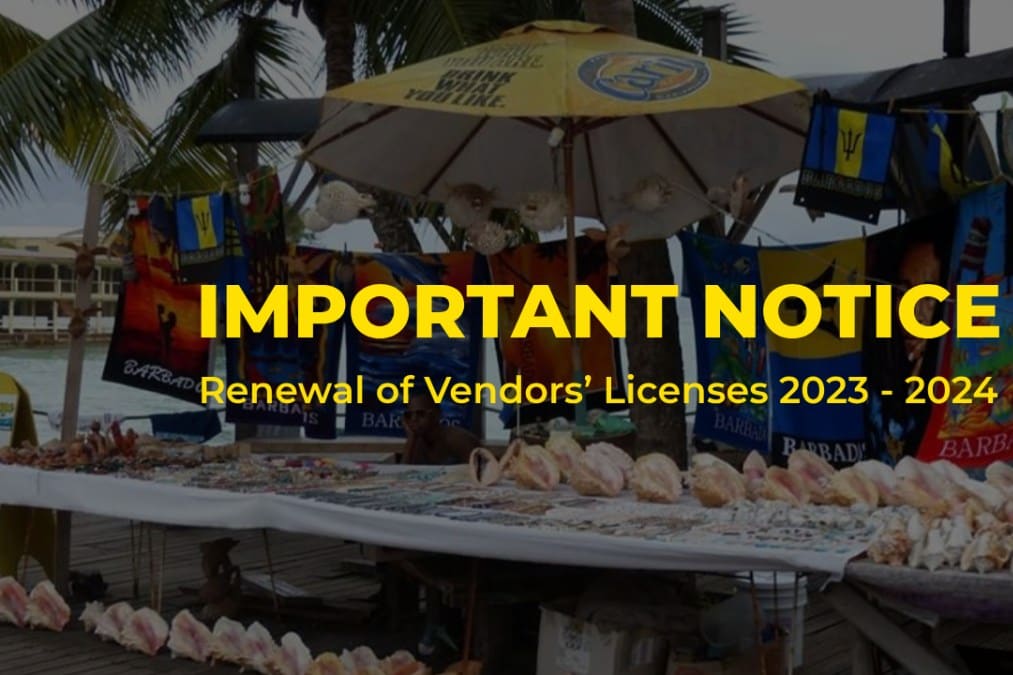 A vendor stall on a Barbados beach.